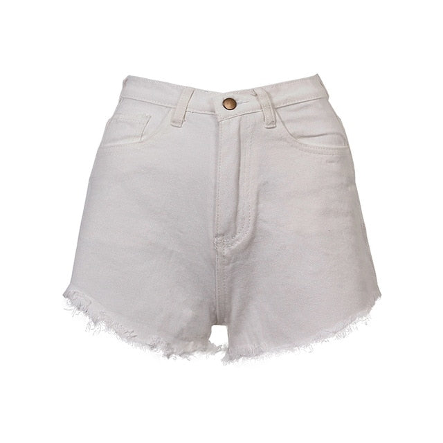 WHITE DENIM SHORT