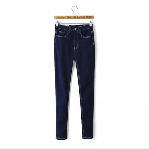 HI-RISE JEANS IN DARK BLUE