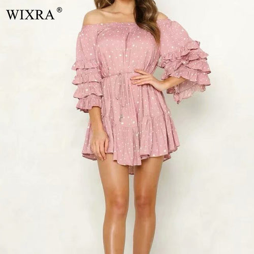 RUFFLED SLEEVE DRESS