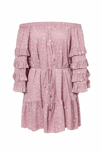 RUFFLED SLEEVE DRESS