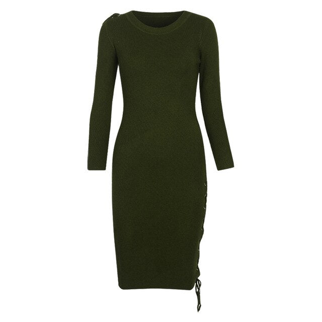 LONG SLEEVE KNIT DRESS