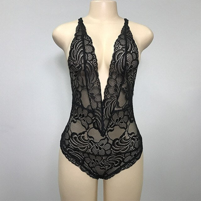 TRANSPARENT LACE BODYSUIT