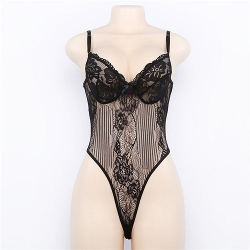 TRANSPARENT LACE BODYSUIT